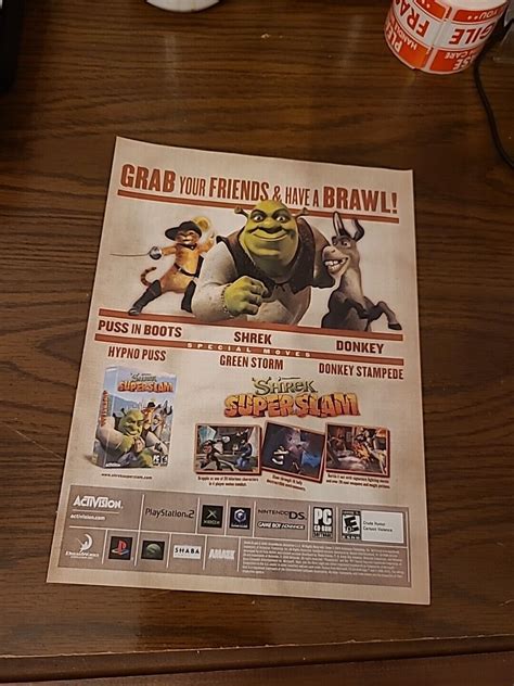 2005 Shrek Super Slam Gamecube PS2 Xbox Print Ad Poster Official Video