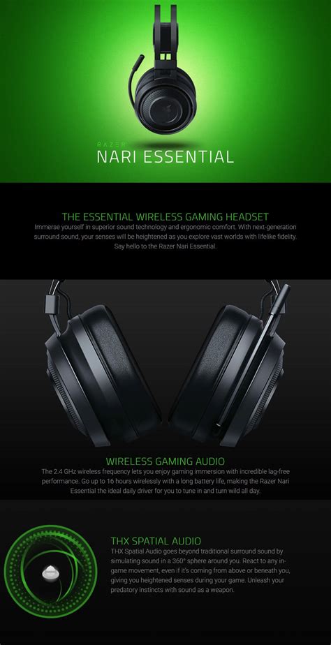 Razer Nari Essential Thx Spatial Audio Wireless Gaming Headset