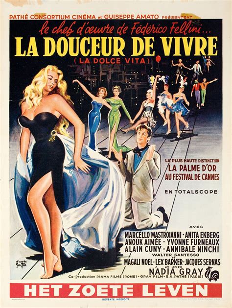 La Dolce Vita Original 1960 Belgian Movie Poster - Posteritati Movie ...