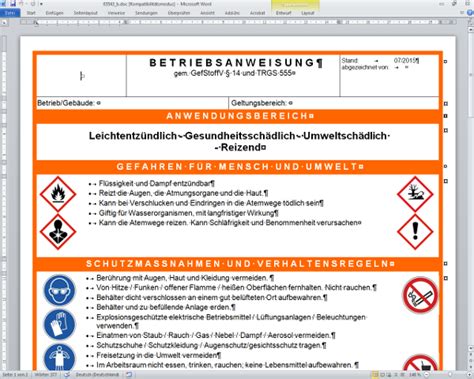 Zustimmung Grad Celsius Amplitude Betriebsanweisung Gefahrstoffe