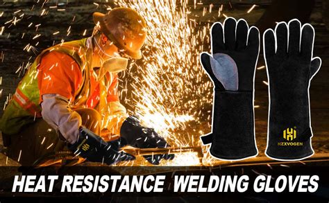 Hzxvogen Guantes De Soldadura De Pulgadas F Resistentes Al