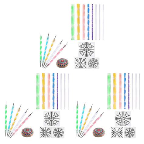 48 Pcs Mandala Dotting Tools For Painting Rocks Mandala Stencils Kit