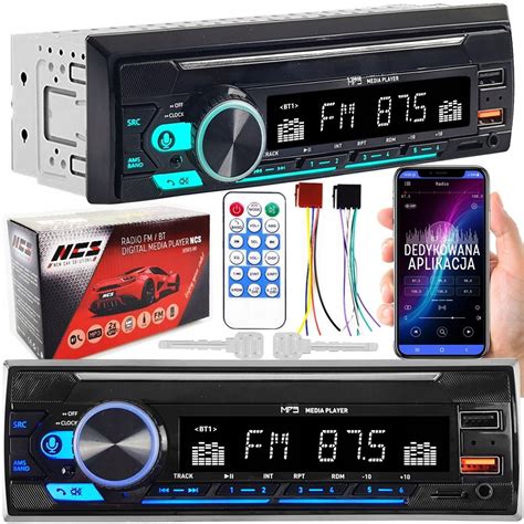 Radio Samochodowe 1DIN USB SD Mikrofon Bluetooth NCS Motoryzacja