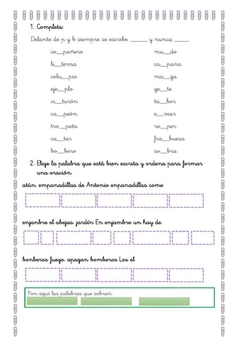 Ejercicio Online De M Antes De P Y B Para Primaria Primaria