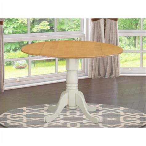 East West Furniture Dublin Traditional Wood Dining Table In Oak White