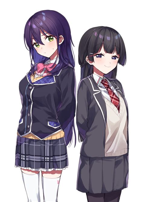 Tsukino Mito Kenmochi Touya And Kenmochi Touko Nijisanji Drawn By