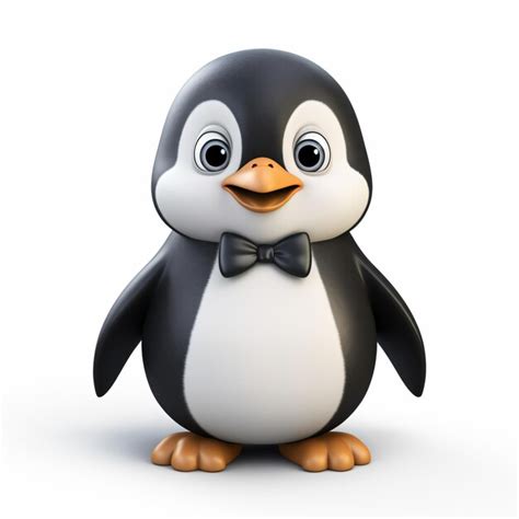 Premium AI Image A Penguin With A Bow Tie Standing On A White Surface