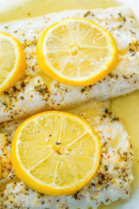 Baked Cod With Garlic Lemon Butter Sum Of Yum