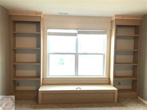 DIY Built In Bookcases With Bench Storage : | Built in shelves living ...