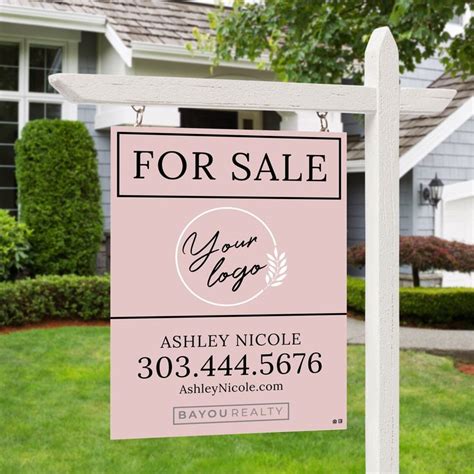 For Sale Sign X Blush Canva Real Estate For Sale Sign Template