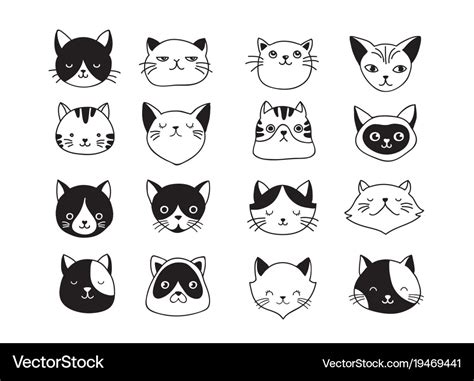 Collection of cat icons Royalty Free Vector Image