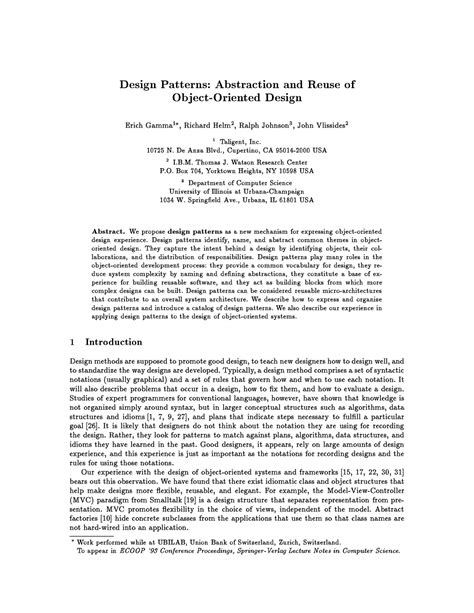 Design Patterns Abstraction And Reuse Of Object Oriented Design