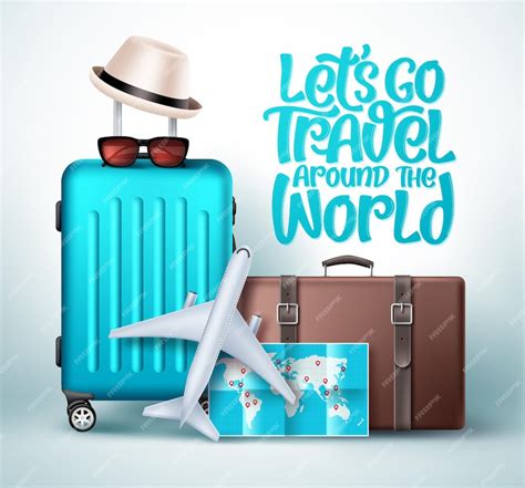 Premium Vector Lets Go Travel Around The World Vector Design Lets