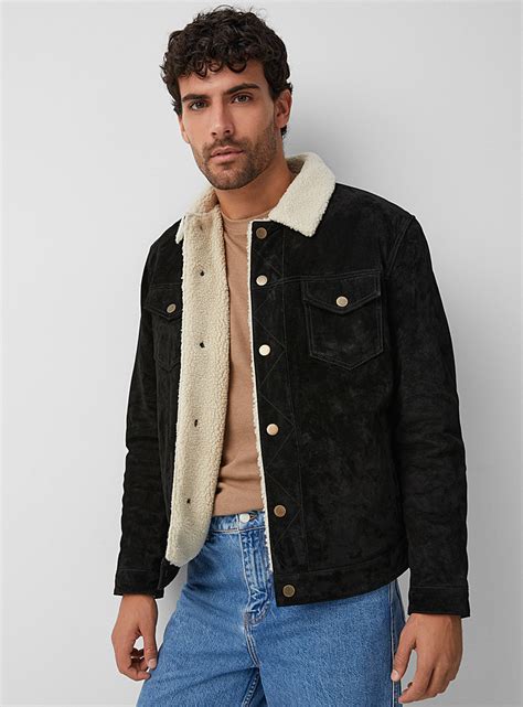 Sherpa Lined Suede Jacket Le 31 Shop Mens Leather And Suede Jackets