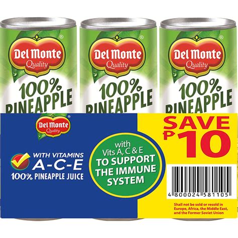 Del Monte Pineapple Juice Ml X Pcs Juices Walter Mart