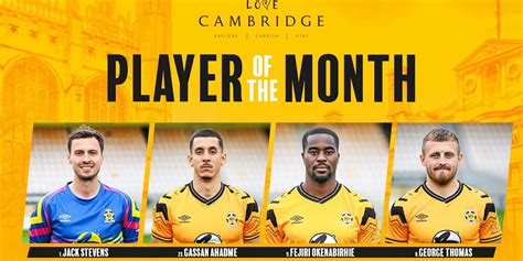 Vote for Love Cambridge August Player of the Month | Cambridge United F.C.