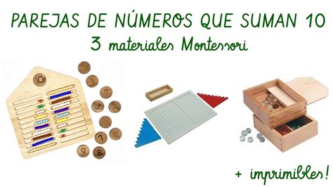 Parejas de números que suman 10 MATEMÁTICAS MONTESSORI YouTube