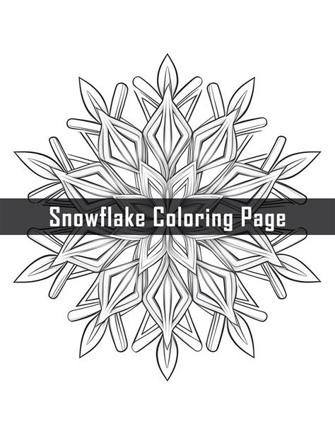 Snowflake Printable Coloring Page - Etsy