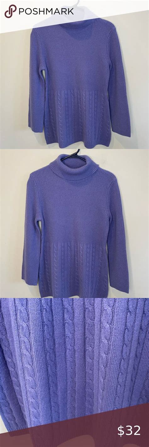 Nwt Soft Surroundings Michelle Turtleneck Cashmere Violet Lavender