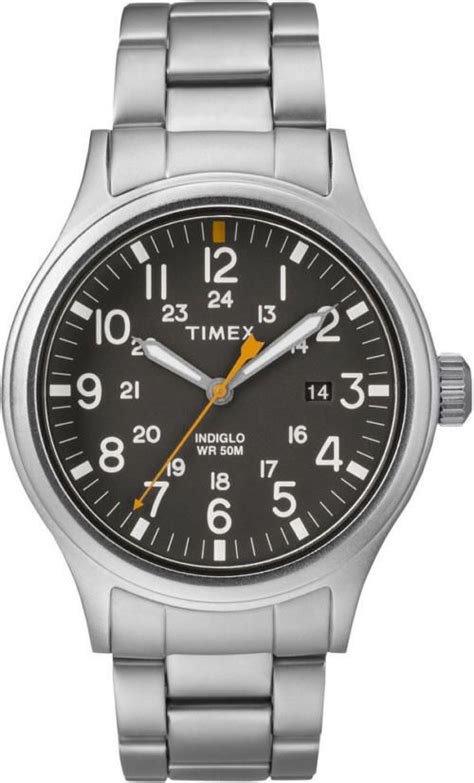 Men S Timex Military Allied Classic Stainless Steel Band Watch TW2R46600