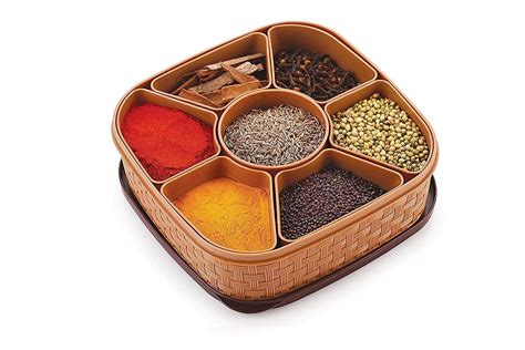 Buy Vidhi Sales Multipurpose Sections Masala Rangoli Dabba Box Set