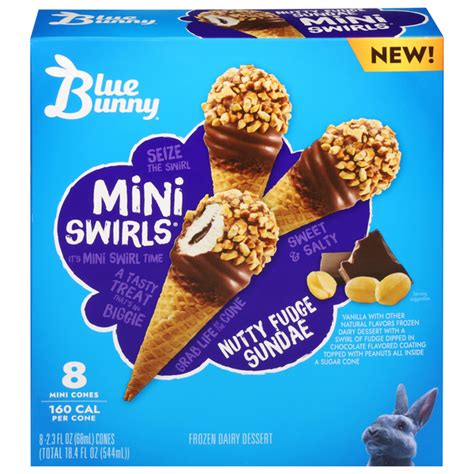 Save On Blue Bunny Mini Swirls Frozen Dairy Dessert Nutty Fudge Sundae