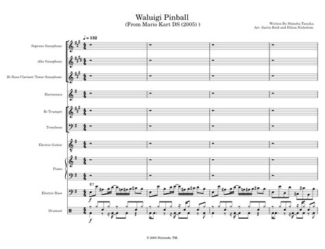 Waluigi Pinball Jazz Version! -- Shinobu Tanaka Sheet music for Piano, Trombone, Clarinet bass ...