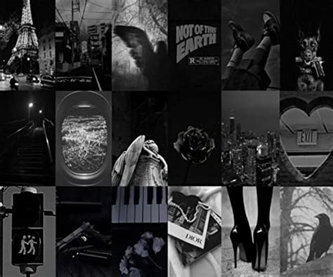 Veenshi Set Of 90 Black Wall Collage Kit Black Wall Collage Dark