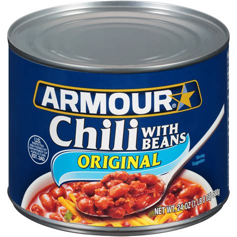 Armour Star Chili With Beans Canned Food 24 Oz