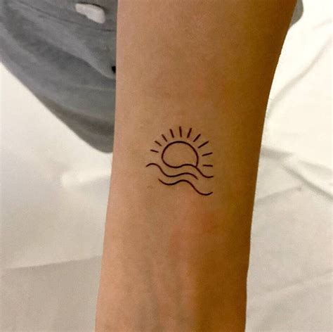 Sunset Temporary Tattoo Ensemble De 3 Sea Tattoo Waves Etsy France