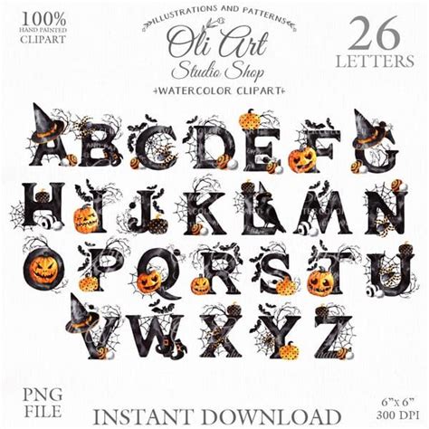 Happy HALLOWEEN clipart. Font clipart. Alphabet clipart. Pum | Inspire ...