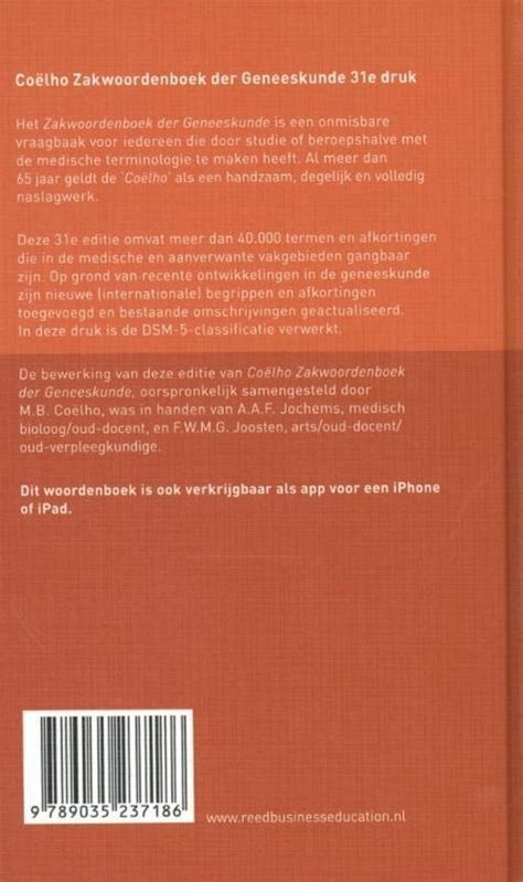 Coëlho Zakwoordenboek Der Geneeskunde 9789035237186 F W M G