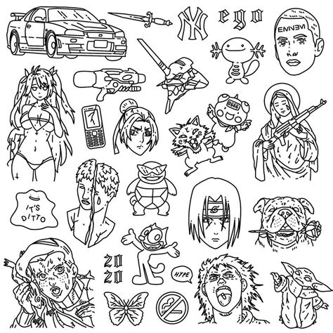 Details Anime Tattoo Flash Sheet Super Hot In Cdgdbentre