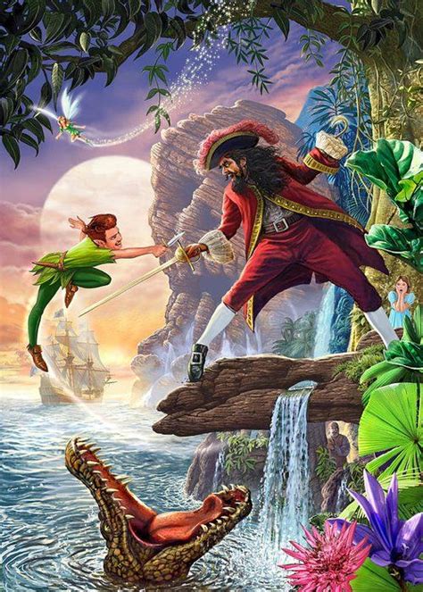 Peter Pan And Captain Hook Greeting Card For Sale By MGL Meiklejohn