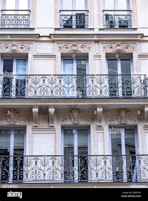 Wrought Iron Balconies Early Th Century Building Rue De Pont Neuf