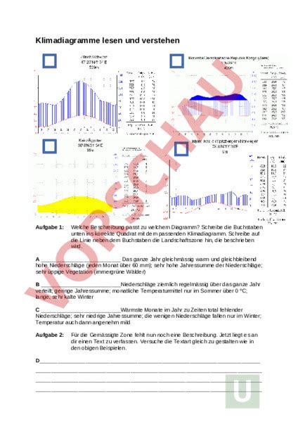 Arbeitsblatt Klimadiagramm Lesen Verstehen Und Lernauftrag