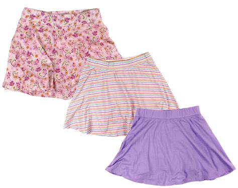 Btween 3 Pack Skorts For Girls Kids Scooter Skirts Skirt Layered