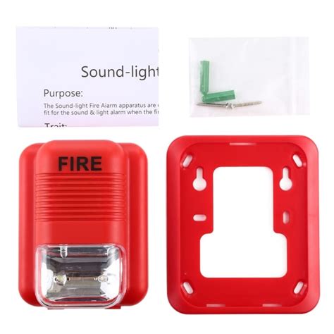 Sound Light Fire Alarm Warning Strobe Horn Alert Safety System Sensor