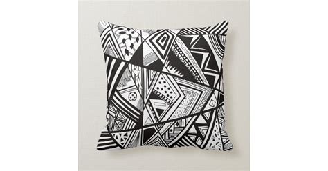 black white geometric throw pillow | Zazzle.com