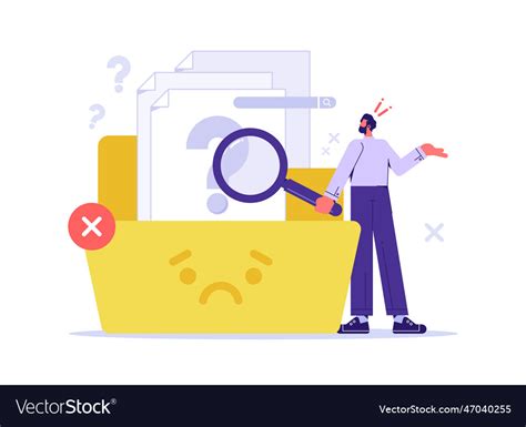 No Data And Data Search Not Found Concept Vector Image