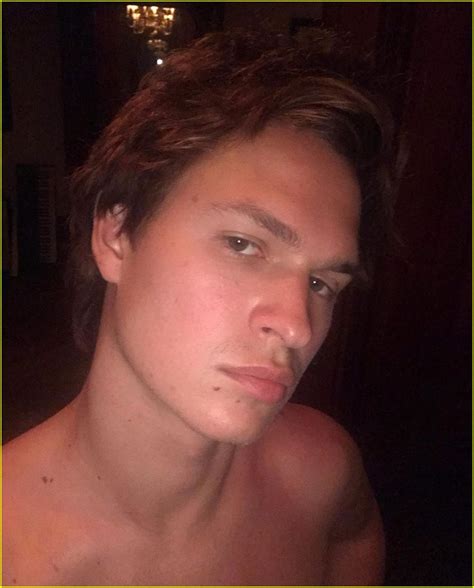 Full Sized Photo Of Ansel Elgort Snaps Shirtless Selfies Ansel