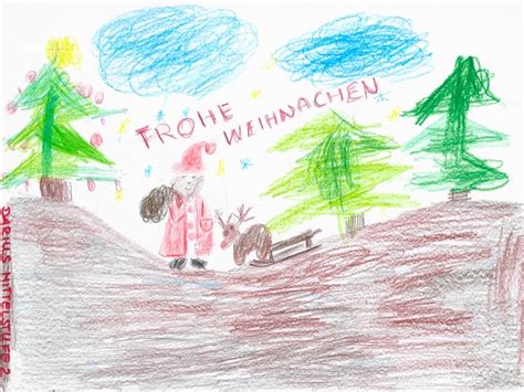 Paul Zimmermann Schule Wer malt schönste Weihnachtskarte