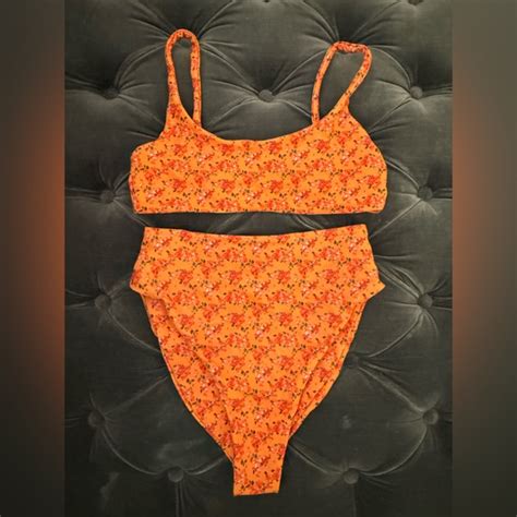 Skatie Swim Skatie Orange Floral Bikini Set Poshmark
