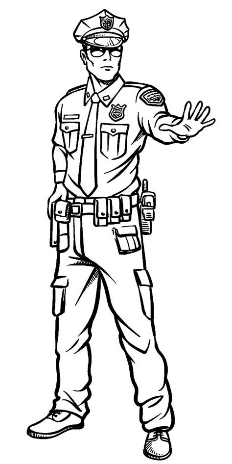 Desenho Para Colorir Policial - Desenhos de Policial para Colorir e Imprimir