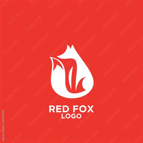 red fox modern abstract simple logo icon design Stock Illustration ...