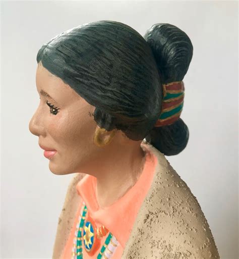 Large Vintage Ceramic Statue Of Native American Woman Standing Etsy