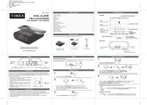 Timex Dual Alarm Fm Clock Radio User Manual And Quick Start Guide