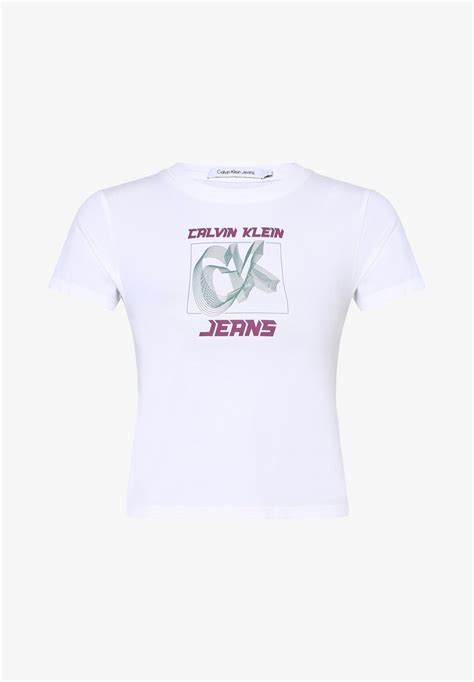 Calvin Klein Jeans T Shirt Z Nadrukiemczarny Zalandopl