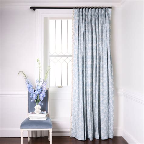 Custom Cornflower Blue Floral Curtains Pepper Home