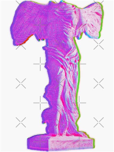 Pink Glitchy Vaporwave Winged Victory Of Samothrace Sticker For Sale